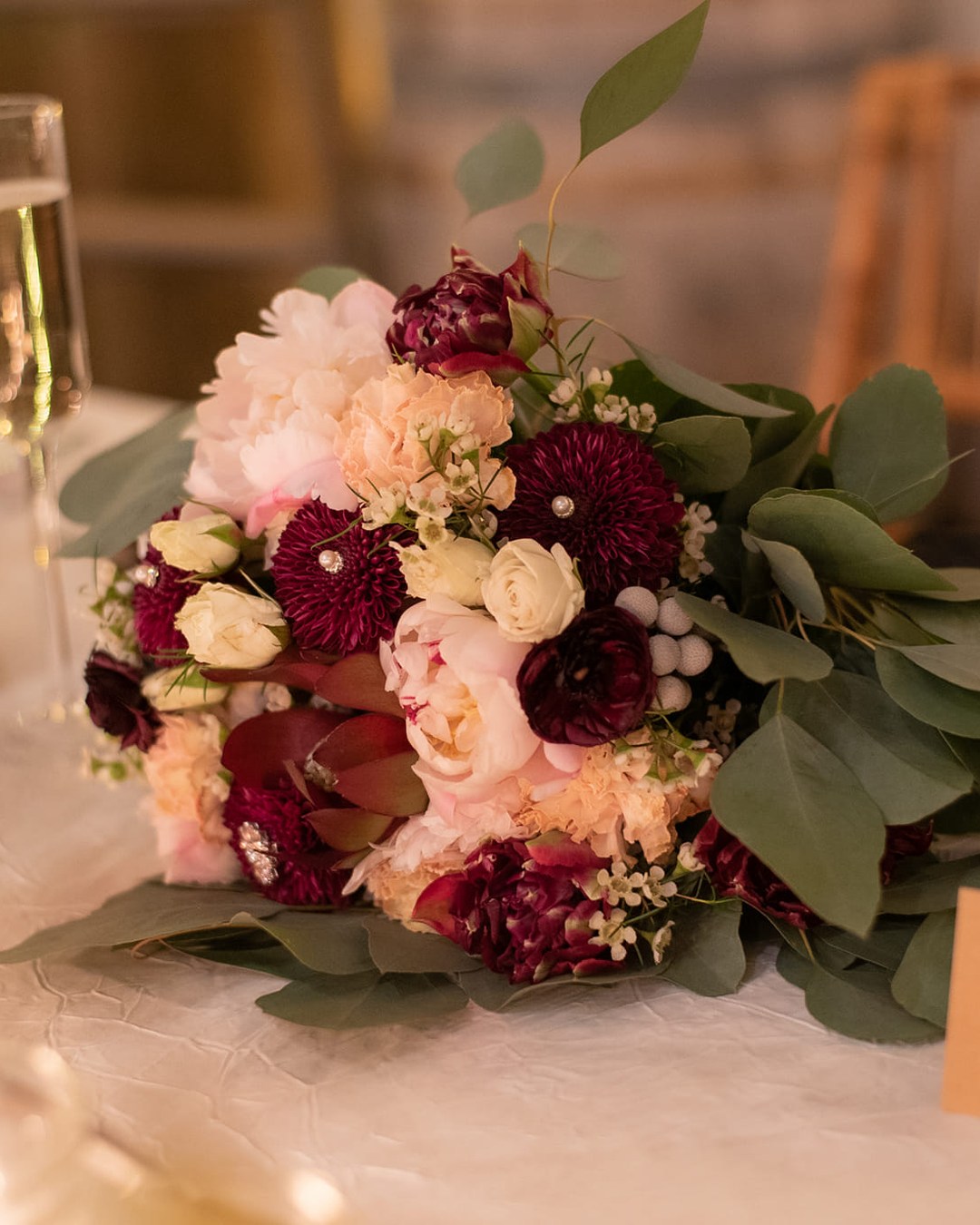 Real wedding at Stone Ridge Estates featured in Wedding Style in the Details: Layers, Color and a Little Personality