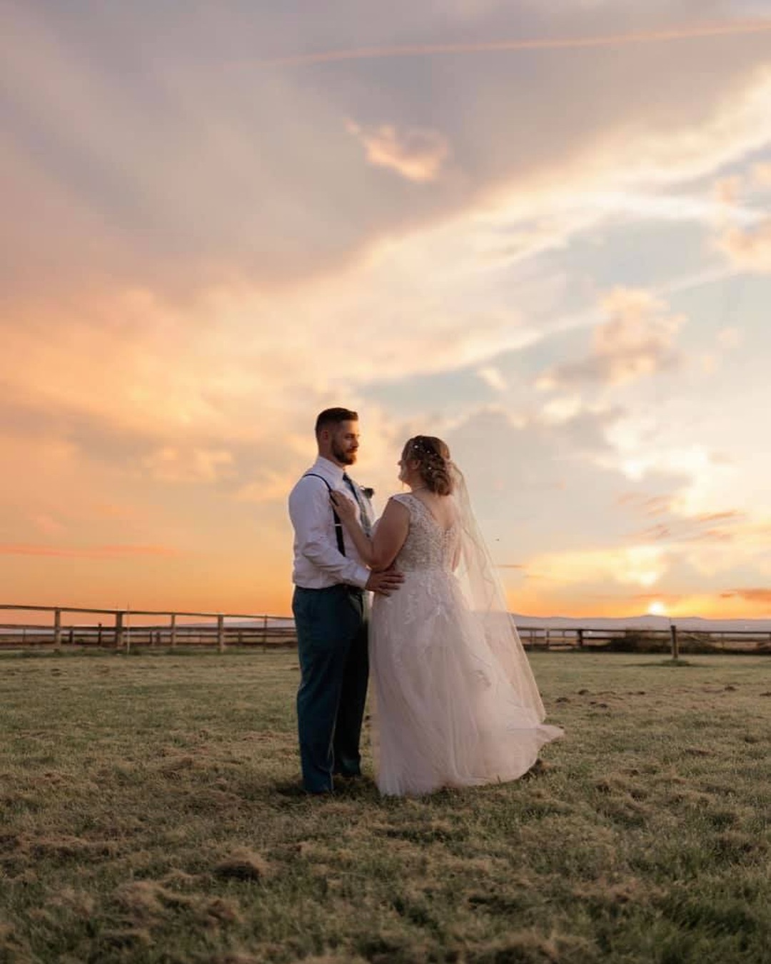 Real wedding at Stone Ridge Estates featured in Veils and Dress Trains in the Gardens at Stone Ridge Estates