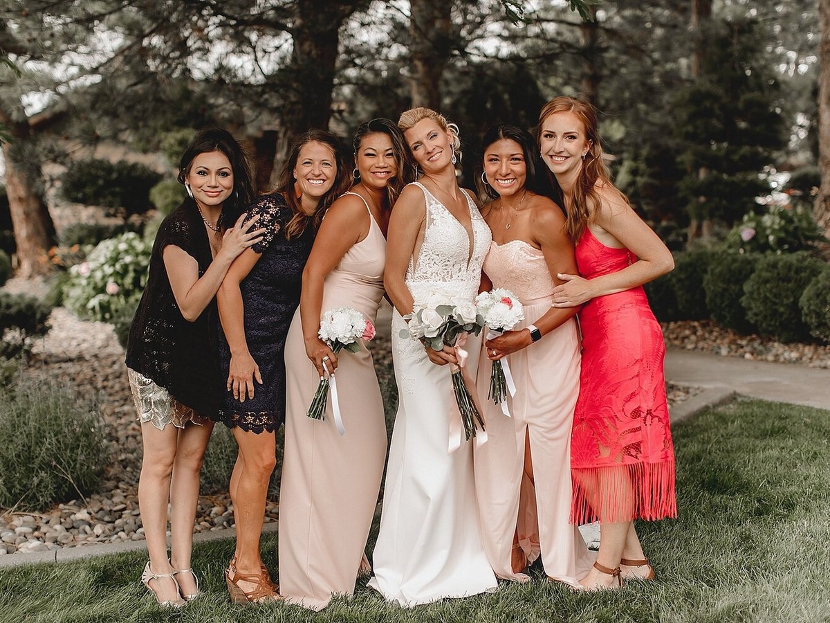 Real wedding at Stone Ridge Estates featured in Different Dresses, Together: Wedding-Party Color Inspiration at Stone Ridge Estates