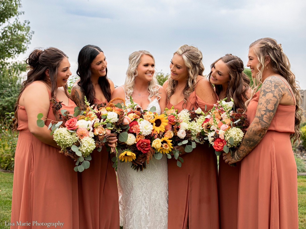 Real wedding at Stone Ridge Estates featured in Different Dresses, Together: Wedding-Party Color Inspiration at Stone Ridge Estates